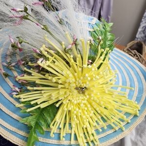 Panama Jack Blue and Yellow Floral Women's Hat